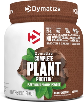 Vegan Plant Protein, Creamy Chocolate, 25g Protein, 4.8g BCAAs, Complete Amino Acid Profile, 15 Servings