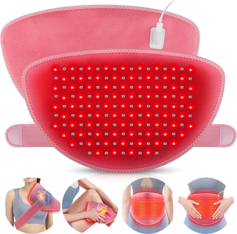 156PCS LEDs Infrared Heating Pad, Portable Red Light Therapy Belt Pad 650nm & 850nm Near Infrared Red Light Therapy Device for Body Belly Back Pain Relief for Women Teens Girls with Storage Bag