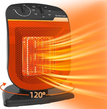 Outdoor Heaters for Patio, 1500W Portable Greenhouse Heater with 120° Oscillating, Overheat & Tip-over Protection, Ceramic Electric Space Heater for Garage, Bedroom, Office, Indoor Outdoor Use