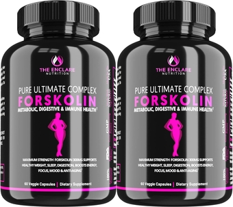 THE ENCLARE NUTRITION Forskolin Supplement Diet Pills - Women & Men, Reduce Intake, Weight & Fat. Supports Dieting, Energy & Fitness 100% Pure Coleus Forskohlii Extract Max Strength 300mg Vegan (2)