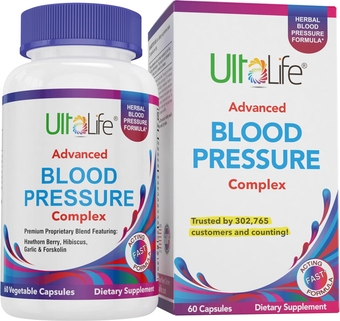 Blood Pressure Supplements - Advanced Blood Pressure Supplement Complex - Hawthorn Berry, Hibiscus, Garlic, Forskolin - 14 Vitamins & Herbs, 30 Day Supply in Veggie Capsules