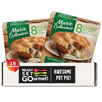 Marie Callender's Chicken Pot Pie - Made with tender white meat chicken - All Natural, Great Source of Protein - 2 Pack (8 ct, 80 oz Each )-    Donate a Meal Program
