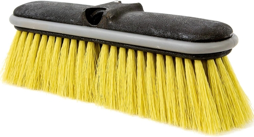 , Medium Bristle Deck Brush and Scrub Brush Extension Pole Attachment (10”) | Long Handle Scrub Brush and Deck Brush for Deck, House Siding, Brick, Concrete and More (Pole Not Included)