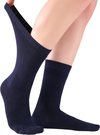 Soft Bamboo Diabetic Crew Socks for Women, Loose Fit, Wide, Non-Binding, Seamless Toe Thin Dress Socks 4-8-12-24 Pairs