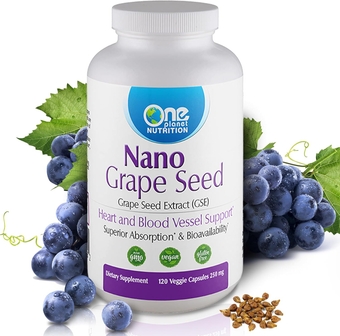 Nano Grape Seed Extract (GSE) - Grapeseed Extract Capsules - Grapeseed Extract - Non-GMO - Grape Seed Vitamin Made from Dried & Pulverized Grape Seeds - 120 Capsules - 250 mg