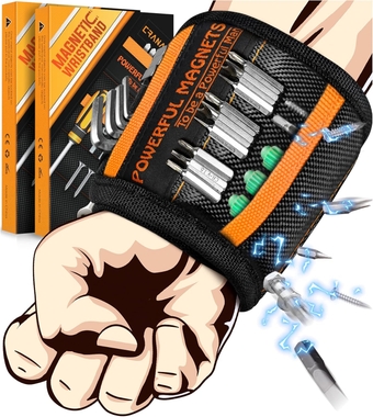 Christmas Stocking Stuffers Gifts For Men - 2 PACK Magnetic Wristband Tools for Mens Gift Ideas 15 Strong Magnets Dad Women Birthday Cool Gadget Wrist Tool Belt Holder for Holding Screw Nail Drill Bit