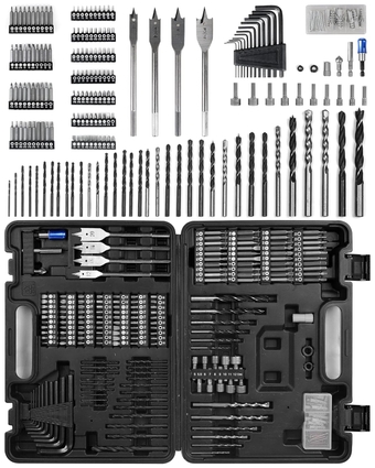 Drill Bit Set, Screwdriver Bit Set, Impact Driver Bit Set, 201 pcs Drill Set, Drill Bits for Wood Metal Cement Drilling