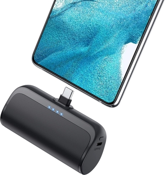 Mini Portable Charger 5200mAh,PD Fast Charging USB C Power Bank,Portable Phone Charger for Android,Ultra-Compact Plug in Battery Pack Compatible with Samsung Galaxy S22/S21,Moto,LG,Pixel (Type-C Only)