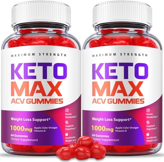 (2 Pack) Keto Max ACV Gummies - Official Formula, Vegan - Keto Max Gummies ACV with Apple Cider Vinegar 1000 mg Gummy, Vitamin B12, Beet Root Juice, Pomegranate Juice, Ketomax Gummies (120 Gummies)