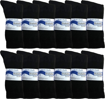 &  Men's Diabetic Neuropathy Edema Socks, Cotton Crew, Ankle, Medical Sock