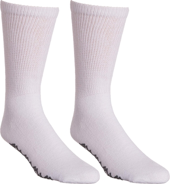 Non-Skid Diabetic Crew Socks - Breathable Anti Slip– Improve Foot Circulation –Painful Swollen Feet Relief - Black-12 Pairs