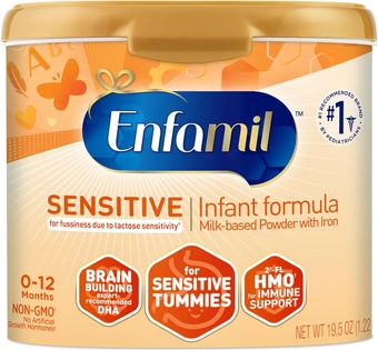 Sensitive Baby Formula with DHA, Iron & Prebiotics to help support Brain & Immune Support. Lactose Sensitivity Infant Formula Inspired by Breast Milk, Non-GMO, Powder Can, 19.5 Oz
