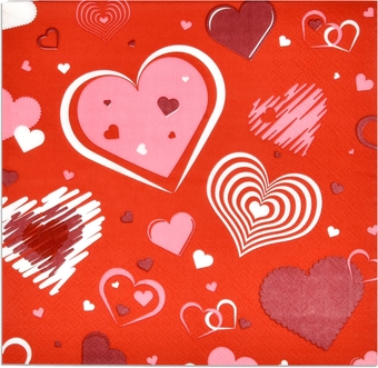 100 Valentines Day Hearts Lunch Napkins Disposable Paper Pack Valentine Red Heart Dinner Lunch Napkin for Valentine's Love Wedding Anniversary Holiday Bridal Shower Birthday Party Supplies Decoration