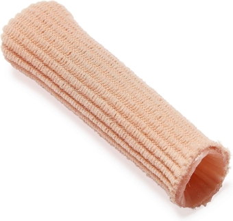 Gel Ribbed Digital Toe Caps, Stretchable Fabric, Cushioning Support, Ingrown Toenails, Corns, Reusable, Small/Medium, Pack of 6