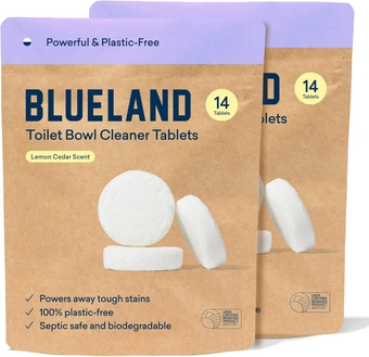 Toilet Bowl Cleaner Refills 2 Pack - Eco Friendly Products & Cleaning Supplies - No Harsh Chemicals, Plant-Based - Lemon Cedar - 28 tablets
