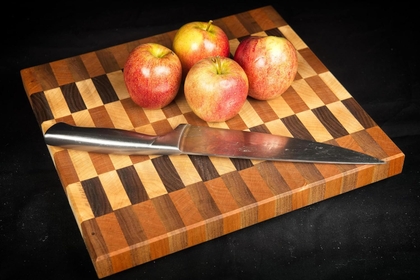 Small Walnut Maple Cherry END-GRAIN Cutting Board, Butcher Block, Charcuterie/Cheese Board for Anniversary, Birthday, Housewarming or Holiday Gift