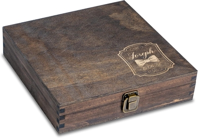 Personalized Wooden Cigar Box Custom Engraved Wood Cigar Box Decorative Wood Box for Men Storage Box Dark Walnut