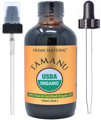 Organic Tamanu Oil - USDA Certified, 100% Pure, Cold Pressed, Unrefined, Virgin (4oz / 120ml) For Face, Hair & Skin Care - Natural Moisturizer