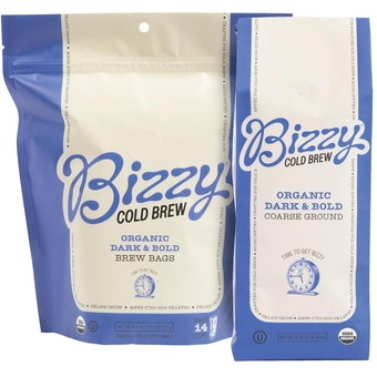 Organic Cold Brew Coffee | Bundle | Coarse Ground Coffee | Dark & Bold 1 LB + Dark & Bold Brew Bags 4-count | 2 Pack