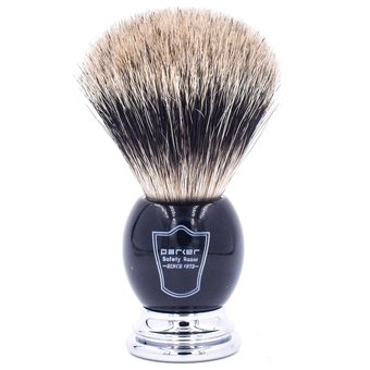 Premium 3 Band Pure Badger Shaving Brush with Stand Included - Packaged in a Gift Box - Generate a Thick & Luxurious Lather with Your Favorite Shave Soap - Black & Chrome Handle