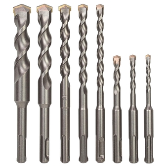 8-Piece SDS Plus Drill Bit Set, Carbide Tipped, Rotary Hammer Drill Bits for Brick, Stone, Concrete