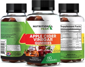 Apple Cider Vinegar ACV Gummies | Folate Folic Acid | Vitamin B12 | Pomegranate Juice | Beet Juice | 60 Count | 30 Day Supply | Gluten Free | Vegan