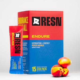 Endure Electrolytes - Peach Mango Drink Mix, Hydration Packets for Energy Boost - Natural Caffeine, Coconut & Energy Drink Powders - Perfect for Home Gym, Sports & Workout | 15 Stick Packs