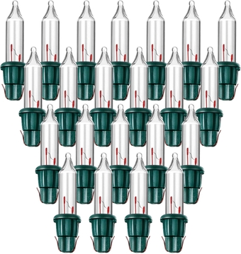 500 Pieces 2.5V Replacement Christmas Tree Light Bulbs 50/100/150/200 Count Mini Incandescent Wire String Light Replacement Bulbs for Xmas Tree Decoration(Green Base with Warm White Bulb)