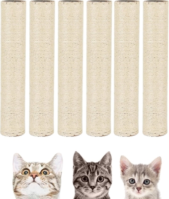 6 Pack M8 Cat Tree Scratching Post Replacement Parts for Indoor Cats Tower Rope Scratch Poles Refill Natural Sisal Pole Part for Refurbishment Accessories Spare Green 15 x 2.75 Inches
