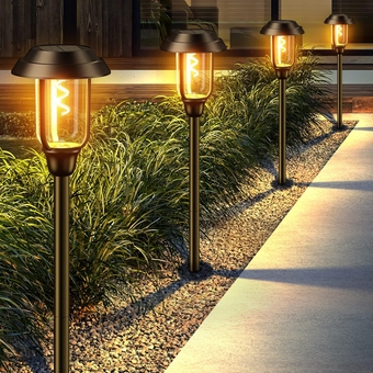 Solar Pathway Lights Outdoor, 8 Pack Upgraded Outdoor Solar Lights for Outside, Bright Long Lasting Solar Landscape Path Lights Outdoor Waterproof Solar Garden Lights for Yard Walkway Driveway