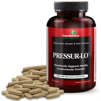 Pressur-Lo Multi-Vitamin, Mineral & Herb Formula - CoQ10, Garlic, Calcium, Magnesium, Niacin, Resveratrol - Manufactured in an cGMP Registered Facility - Heavy Metal Tested, 270 Tablets