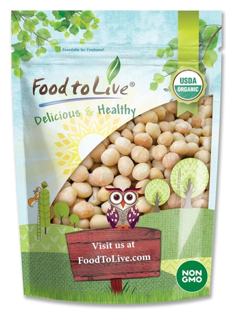Organic Whole Macadamia Nuts, 2 Pounds – Non-GMO, Raw, Shelled, Unsalted, Kosher, Vegan, Bulk. Ke Snack. Buttery Flavor. Good Source of Fiber, Healthy Fats. Perfect for Desserts.