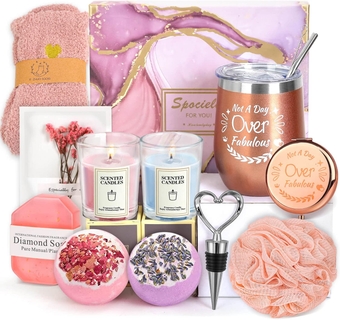 Birthday Gifts for Women, Unique Happy Birthday Gift Basket for Women,Happy Birthday Gift Box Ideas Self Care Spa Bath Set for Mom Sister Best Friend Wife Teacher Women Female