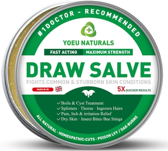 Drawing Salve Cream for Boil, Cyst Removal Patch, Splinter Remover, Boil Ease, Ingrown Hair, Chigger, Carbuncle, Pilonidal, Bug, Mosquito, Spider Bites, bee Sting, Sebaceous, Inner Thigh, Itch Relief