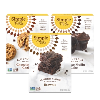 Almond Flour Baking Mix Variety Pack (Chocolate Muffin & Cake, Chocolate Chip Cookie, Brownie) - Gluten Free, Plant Based, (Pack of 3)