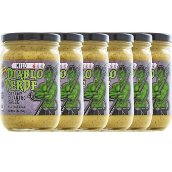 Salsa, Award Winning Creamy Cilantro Sauce, Mild Heat Level, 12.5 oz bottle, Made with Cilantro, Garlic, Lime, Jalapeño Peppers, Vegetarian, Preservative-free, Soy-free, Egg-free (6-pack)