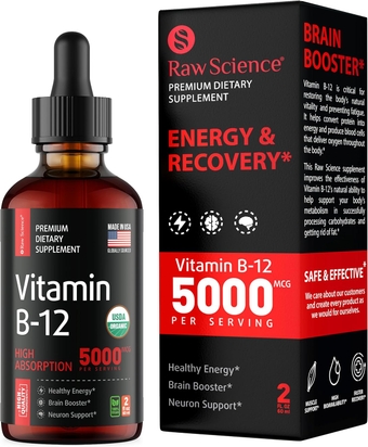 Vitamin B12 Liquid Drops ublingual 5000mcg, Methyl & Methylcobalamin upplements for Women and Men, Mood & Energy Booster, Methylated B 12 for Metabolism & Health upport, Maximum Absorption Formula