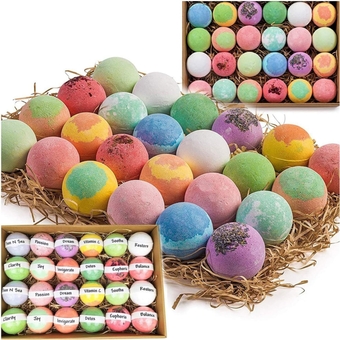 Bulk Bath Bombs Gift Set - 24   Organic Bath Bomb Kit - Moisturizing Bath Bombs Bath Gift Set - Best Mothers Day Gifts for Women, or Girls & Teens