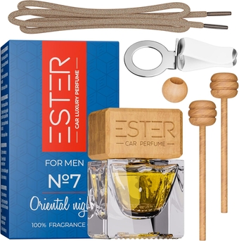 Car Luxury Perfume - Air Freshener - 1Fl Oz Luxury Essential Oil Diffuser with Sticks - Long-Lasting Scent Air Purifier (Man, №7 Oriental Night)