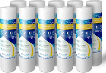Big Sediment Replacement Water Filters 5 Micron 4.5”x 20" Cartridges WELL-MATCHED with 155358-43, 2PP20BB1M, AP810-2, FPMB-BB5-20, FP25B, P5-20BB, SDC-45-2005 (10 Pack, 20")