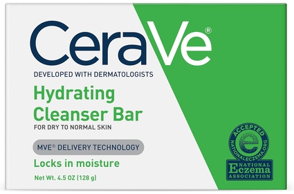 Hydrating Cleanser Bar - Soap-Free Body and Facial Cleanser with 5% Cerave Moisturizing Cream - 4.5 Ounce Bar