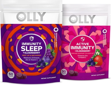 Immunity Gummy Refill Pouch Bundle: Day and Night Immune Support, Vitamin C, Elderberry, Active Berry Immunity Gummies - 90ct Pouch, Immunity Sleep Gummies - 60ct Pouch