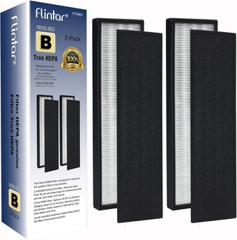 FLT4825 True HEPA Replacement Filter B, Compatible with GermGuardian Air Purifier AC4825 Series, AC4300BPTCA, AC4850PT, AC4900CA, CDAP4500BCA, Oransi Finn, 2-Pack