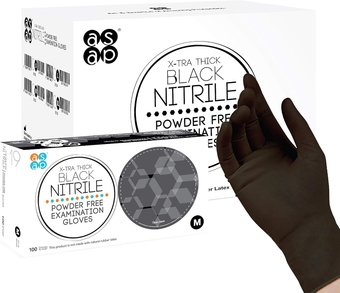 Black Nitrile Gloves - 4 Mil Black Exam Gloves, Black Latex Free Gloves, Powder Free Gloves - Disposable Black Gloves