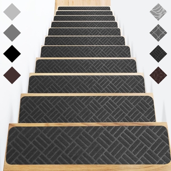 Stair Treads Carpet Non Slip-Carpet Treads for Steps,Staircase Step Treads Stair Treads Indoor-Stair Carpet Runner-Stair Carpet Covers-Non Slip Stair Treads-Washable Stair Treads,Set of 15,8"X30"