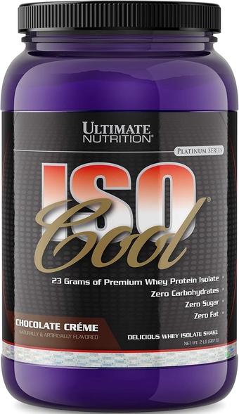 ISO Cool Whey Isolate Protein Powder - Keto Friendly - Sugar, Carb and Fat-Free - 23 Grams of Protein Per Serving, Chocolate,2 Pounds
