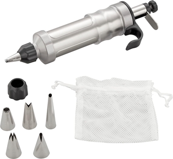 Dessert Decorator Pro - Easy to Use One Handed Plunger Smoothly Pushes Icing to Decorate Baked Treats or Appetizers Like Deviled Eggs, 10-Piece