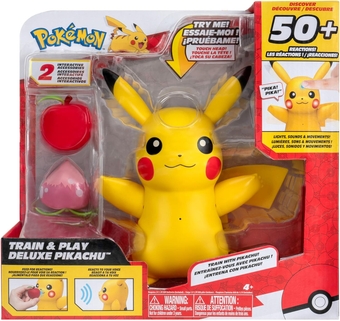 Train and Play Deluxe Pikachu - 4.5-Inch Pikachu Figure with Lights, Sounds, and Moving Limbs Plus Interactive Accessories