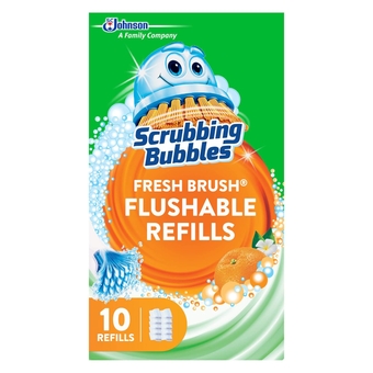Flushable Toilet Wand Refills, Fresh Brush Toilet Cleaner Refill Pads, Cleans Limescale & Fights Odors, Citrus Scent, 10 Count, Pack of 1