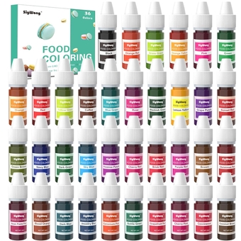 Food Coloring - 36 Color Concentrated Liquid Food Coloring Set - Neon Liquid Food Color Dye for Baking, Decorating, Icing, Cooking, Slime Making Kit and DIY Crafts, 6ml Bottles (0.25 Fl. Oz)